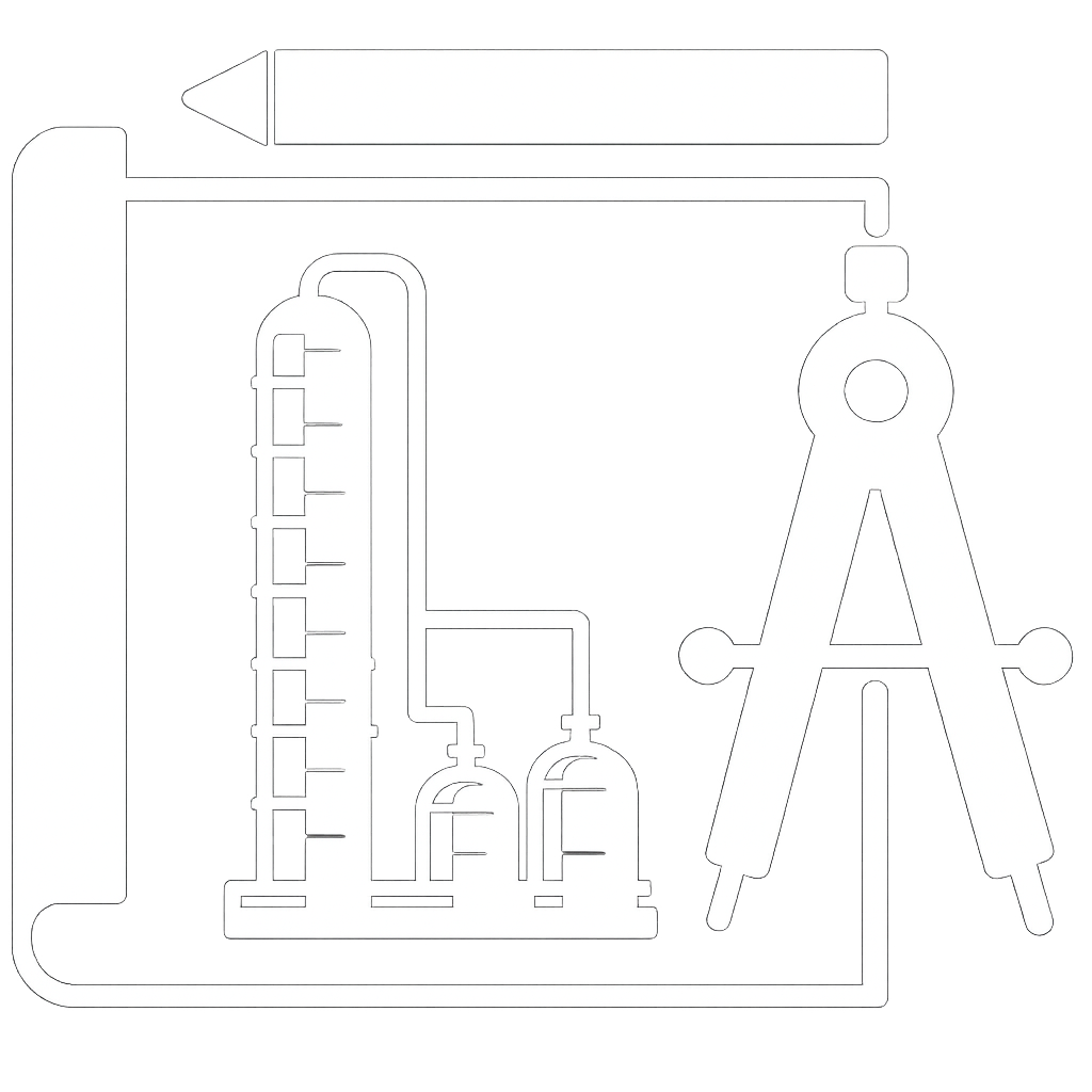 Detailed engineering design for process plants including layouts and technical drawings