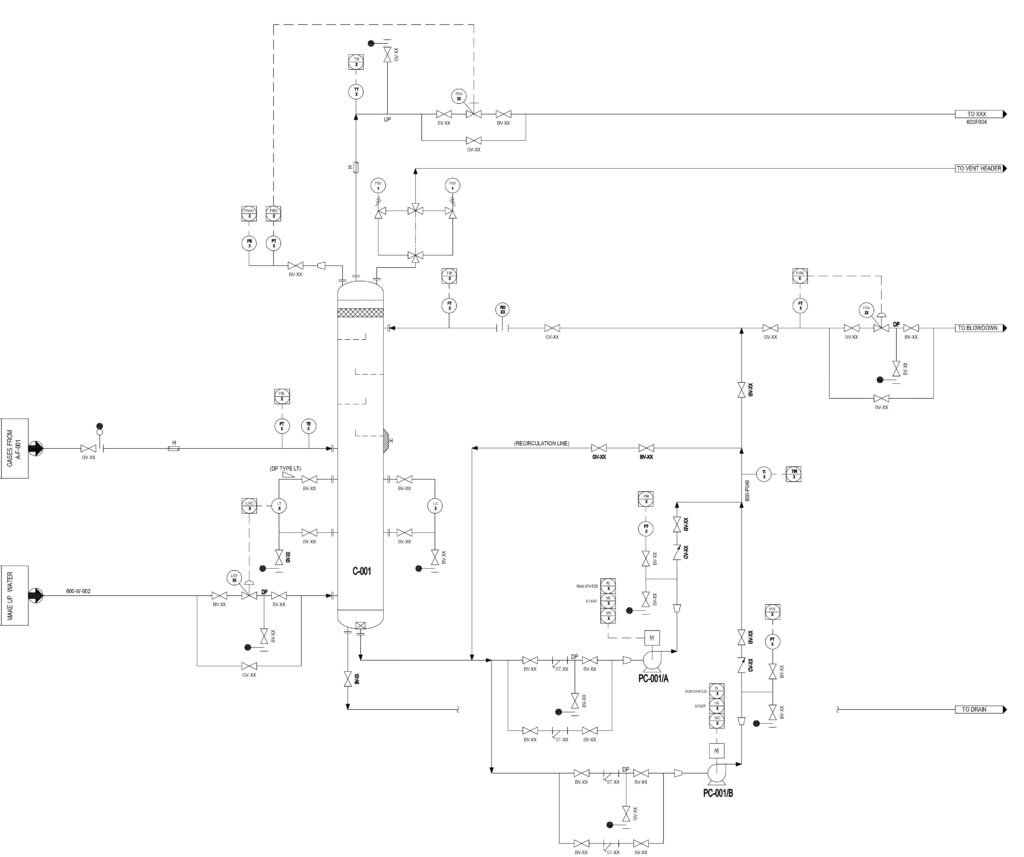 Preliminary piping and instrumentation diagrams for process plant design